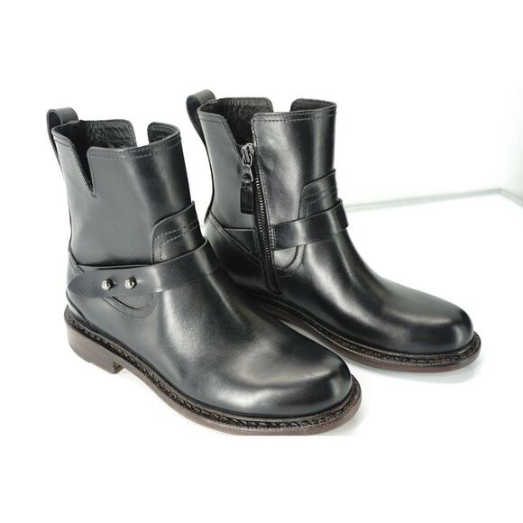 Rag & Bone Ashford Motorcycle Biker Ankle Boots  Low Heel Belted - Picture 10 of 10